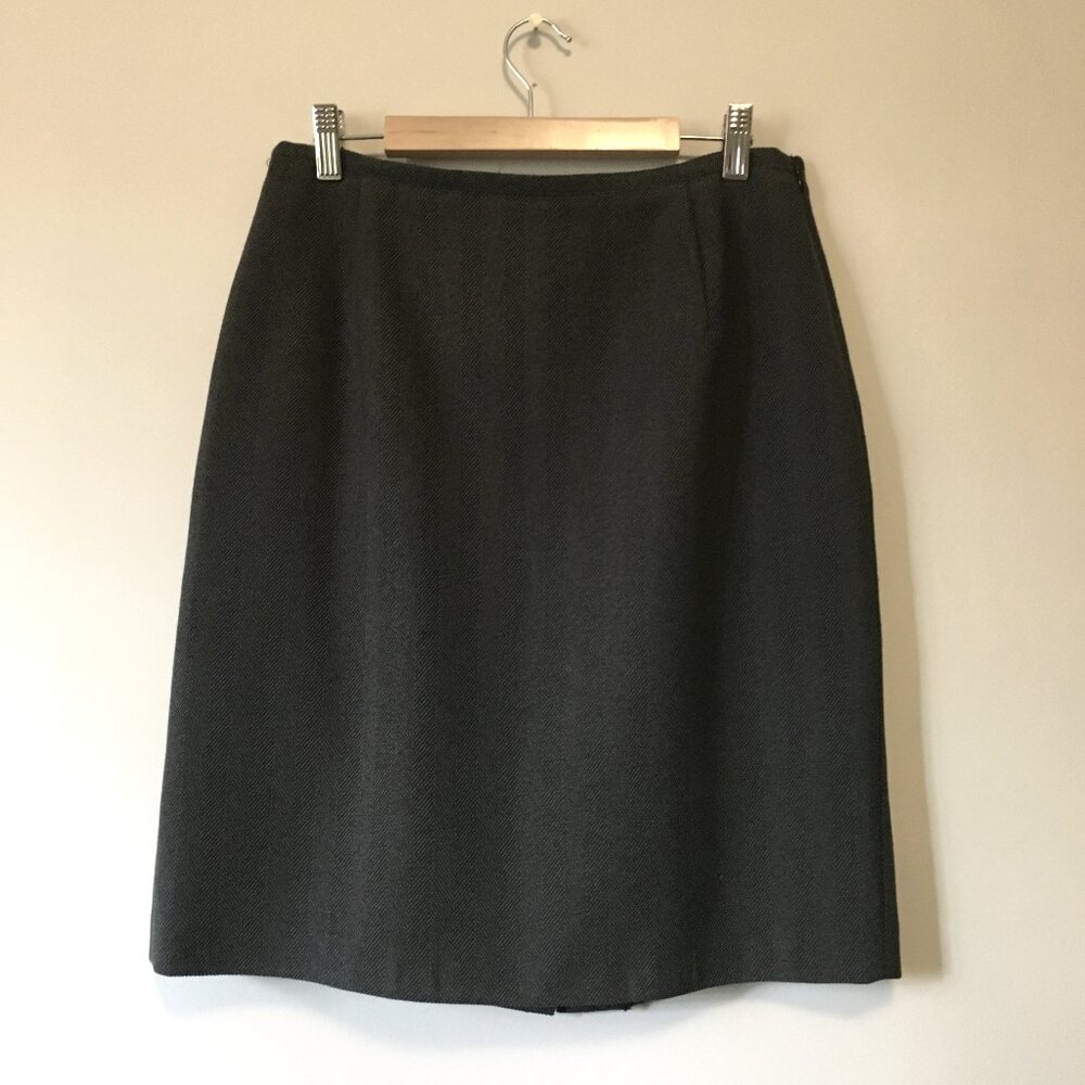 Vintage Ingenuity Herringbone Midi Skirt - Made in Canada - Wool Blend - 8 🖤